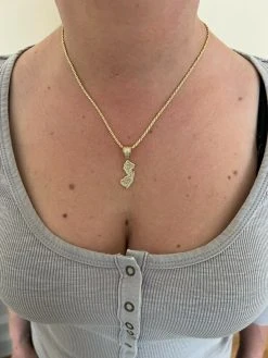 Real 925 Silver HipHop New Jersey State Shape Pendant Iced Diamond Necklace Gold 18 Real 925 Silver HipHop New Jersey State Shape Pendant Iced Diamond Necklace Gold -Harlem Bling Shop hip hop real 925 silver hiphop new jersey state shape pendant iced diamond necklace gold 63030.1664355720