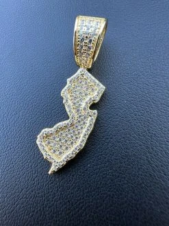 Real 925 Silver HipHop New Jersey State Shape Pendant Iced Diamond Necklace Gold 16 Real 925 Silver HipHop New Jersey State Shape Pendant Iced Diamond Necklace Gold -Harlem Bling Shop hip hop real 925 silver hiphop new jersey state shape pendant iced diamond necklace gold 99081.1664357471
