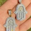 Real 925 Sterling Silver Hip Hop Hamsa Hand Star Of David Pendant Iced Diamond 2 Real 925 Sterling Silver Hip Hop Hamsa Hand Star Of David Pendant Iced Diamond -Harlem Bling Shop hip hop real 925 sterling silver hip hop hamsa hand star of david pendant iced diamond 25784.1664396878