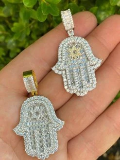 Real 925 Sterling Silver Hip Hop Hamsa Hand Star Of David Pendant Iced Diamond 20 Real 925 Sterling Silver Hip Hop Hamsa Hand Star Of David Pendant Iced Diamond -Harlem Bling Shop hip hop real 925 sterling silver hip hop hamsa hand star of david pendant iced diamond 80765.1665670919