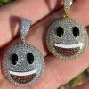 Real 925 Sterling Silver Hip Hop Smiley Face Emoji Pendant Necklace Iced Gold 2 Real 925 Sterling Silver Hip Hop Smiley Face Emoji Pendant Necklace Iced Gold -Harlem Bling Shop hip hop real 925 sterling silver hip hop smiley face emoji pendant necklace iced gold 60407.1664375259