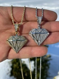 Real 925 Sterling Silver Iced Diamond Shape BLING Pendant Mens Ladies Hip Hop 22 Real 925 Sterling Silver Iced Diamond Shape BLING Pendant Mens Ladies Hip Hop -Harlem Bling Shop hip hop real 925 sterling silver iced diamond shape bling pendant mens ladies hip hop 49036.1664372381