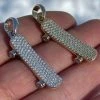 Real 925 Sterling Silver Iced Diamond Skateboard Pendant Hip Hop Gold Necklace 1 Real 925 Sterling Silver Iced Diamond Skateboard Pendant Hip Hop Gold Necklace -Harlem Bling Shop hip hop real 925 sterling silver iced diamond skateboard pendant hip hop gold necklace 51246.1664393481