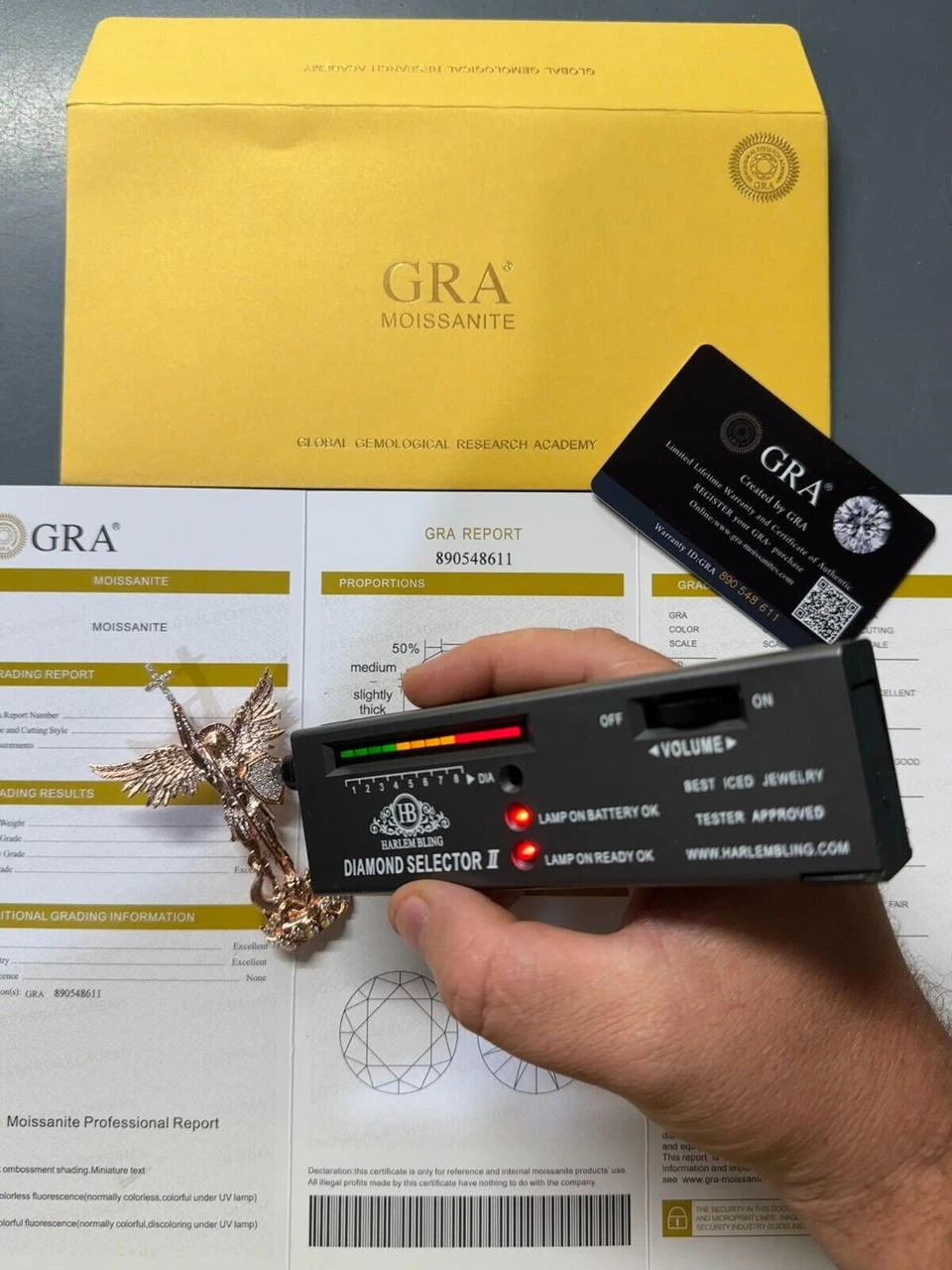 Real Iced MOISSANITE Saint Michael & Dragon Pendant 14k Rose Gold 925 Silver 8 Real Iced MOISSANITE Saint Michael & Dragon Pendant 14k Rose Gold 925 Silver - Image 6