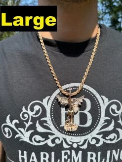 Real Iced MOISSANITE Saint Michael & Dragon Pendant 14k Rose Gold 925 Silver 25 Real Iced MOISSANITE Saint Michael & Dragon Pendant 14k Rose Gold 925 Silver -Harlem Bling Shop hip hop real iced moissanite saint michael and dragon pendant 14k rose gold 925 silver 95633.1694828195