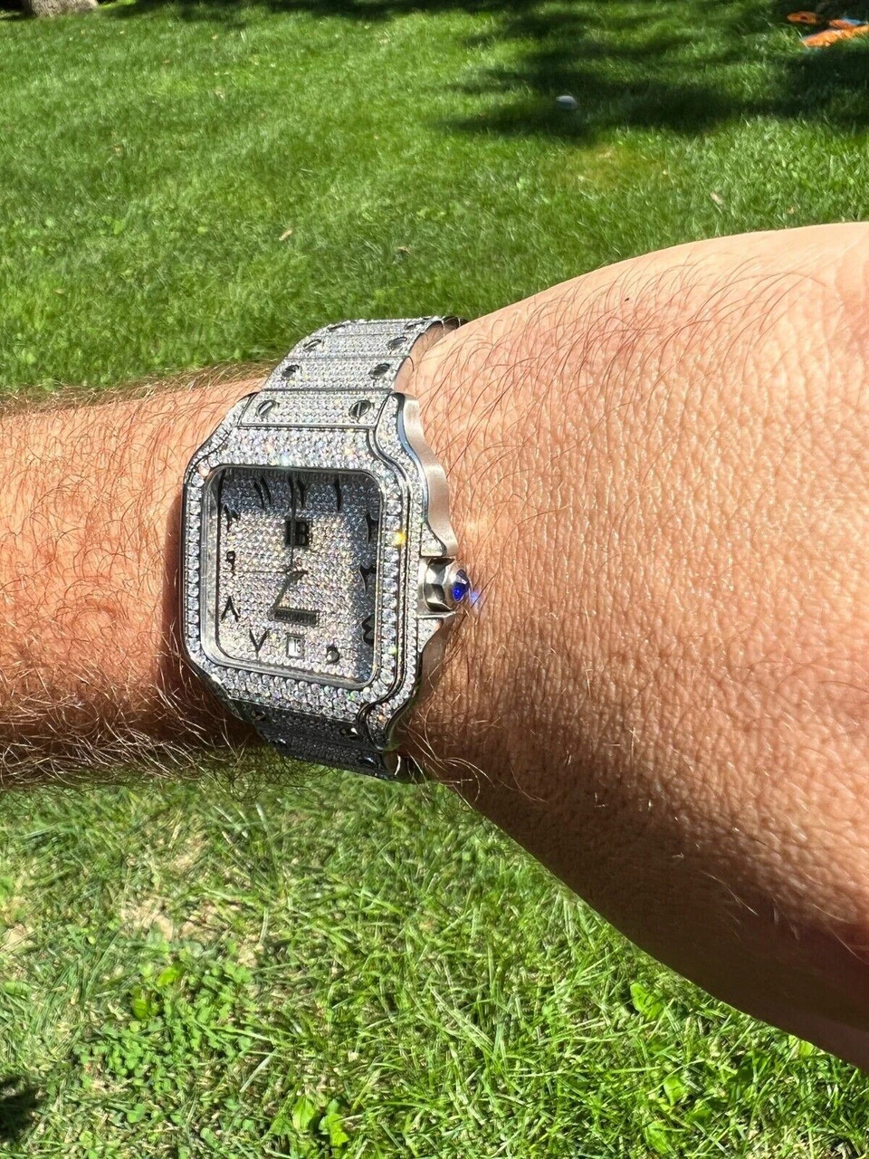 Real Mens 16ct MOISSANITE Watch Iced Automatic Movement Hip Hop Arabic Bust Down 11 Real Mens 16ct MOISSANITE Watch Iced Automatic Movement Hip Hop Arabic Bust Down - Image 9