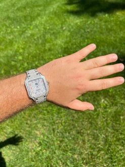 Real Mens 16ct MOISSANITE Watch Iced Automatic Movement Hip Hop Arabic Numbers -Harlem Bling Shop hip hop real mens 16ct moissanite watch iced automatic movement hip hop arabic numbers 11868.1664300969