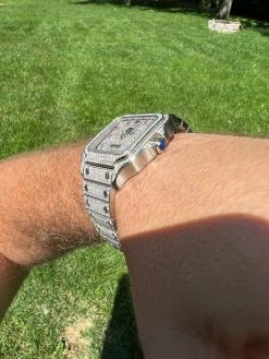 Real Mens 16ct MOISSANITE Watch Iced Automatic Movement Hip Hop Arabic Numbers -Harlem Bling Shop hip hop real mens 16ct moissanite watch iced automatic movement hip hop arabic numbers 49430.1664302607