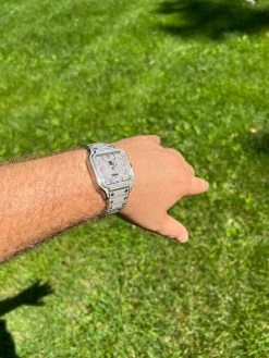 Real Mens 16ct MOISSANITE Watch Iced Automatic Movement Hip Hop Arabic Numbers -Harlem Bling Shop hip hop real mens 16ct moissanite watch iced automatic movement hip hop arabic numbers 94850.1664300053