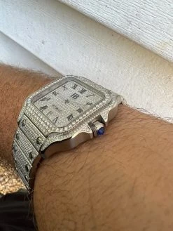 Real Mens 16ct VVS MOISSANITE Watch Iced Automatic Movement Hip Hop Bust Down 25 Real Mens 16ct VVS MOISSANITE Watch Iced Automatic Movement Hip Hop Bust Down -Harlem Bling Shop hip hop real mens 16ct vvs moissanite watch iced automatic movement hip hop bust down 30471.1664301968