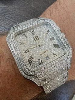 Real Mens 16ct VVS MOISSANITE Watch Iced Automatic Movement Hip Hop Bust Down 16 Real Mens 16ct VVS MOISSANITE Watch Iced Automatic Movement Hip Hop Bust Down -Harlem Bling Shop hip hop real mens 16ct vvs moissanite watch iced automatic movement hip hop bust down 42294.1664301115