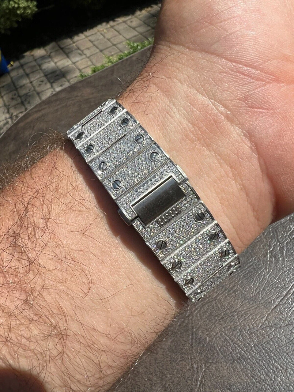 Real Mens 16ct VVS MOISSANITE Watch Iced Automatic Movement Hip Hop Bust Down 10 Real Mens 16ct VVS MOISSANITE Watch Iced Automatic Movement Hip Hop Bust Down - Image 8