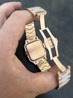 Real Mens 16ct VVS MOISSANITE Watch Iced Automatic Movement Hip Hop Rose Gold -Harlem Bling Shop hip hop real mens 16ct vvs moissanite watch iced automatic movement hip hop rose gold 53758.1664356084