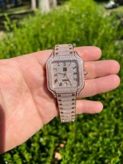 Real Mens 16ct VVS MOISSANITE Watch Iced Automatic Movement Hip Hop Rose Gold -Harlem Bling Shop hip hop real mens 16ct vvs moissanite watch iced automatic movement hip hop rose gold 78349.1664300624