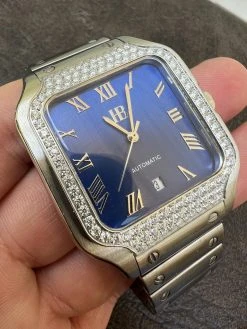 Real Mens 2.5ct MOISSANITE Watch Hip Hop Iced Automatic Movement Blue Face 22 Real Mens 2.5ct MOISSANITE Watch Hip Hop Iced Automatic Movement Blue Face -Harlem Bling Shop hip hop real mens 2.5ct moissanite watch hip hop iced automatic movement blue face 54899.1664299899