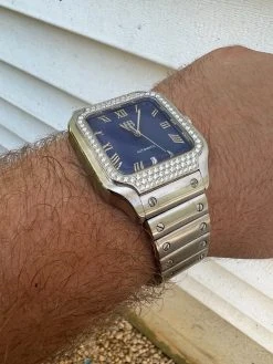 Real Mens 2.5ct MOISSANITE Watch Hip Hop Iced Automatic Movement Blue Face 17 Real Mens 2.5ct MOISSANITE Watch Hip Hop Iced Automatic Movement Blue Face -Harlem Bling Shop hip hop real mens 2.5ct moissanite watch hip hop iced automatic movement blue face 74553.1664302316