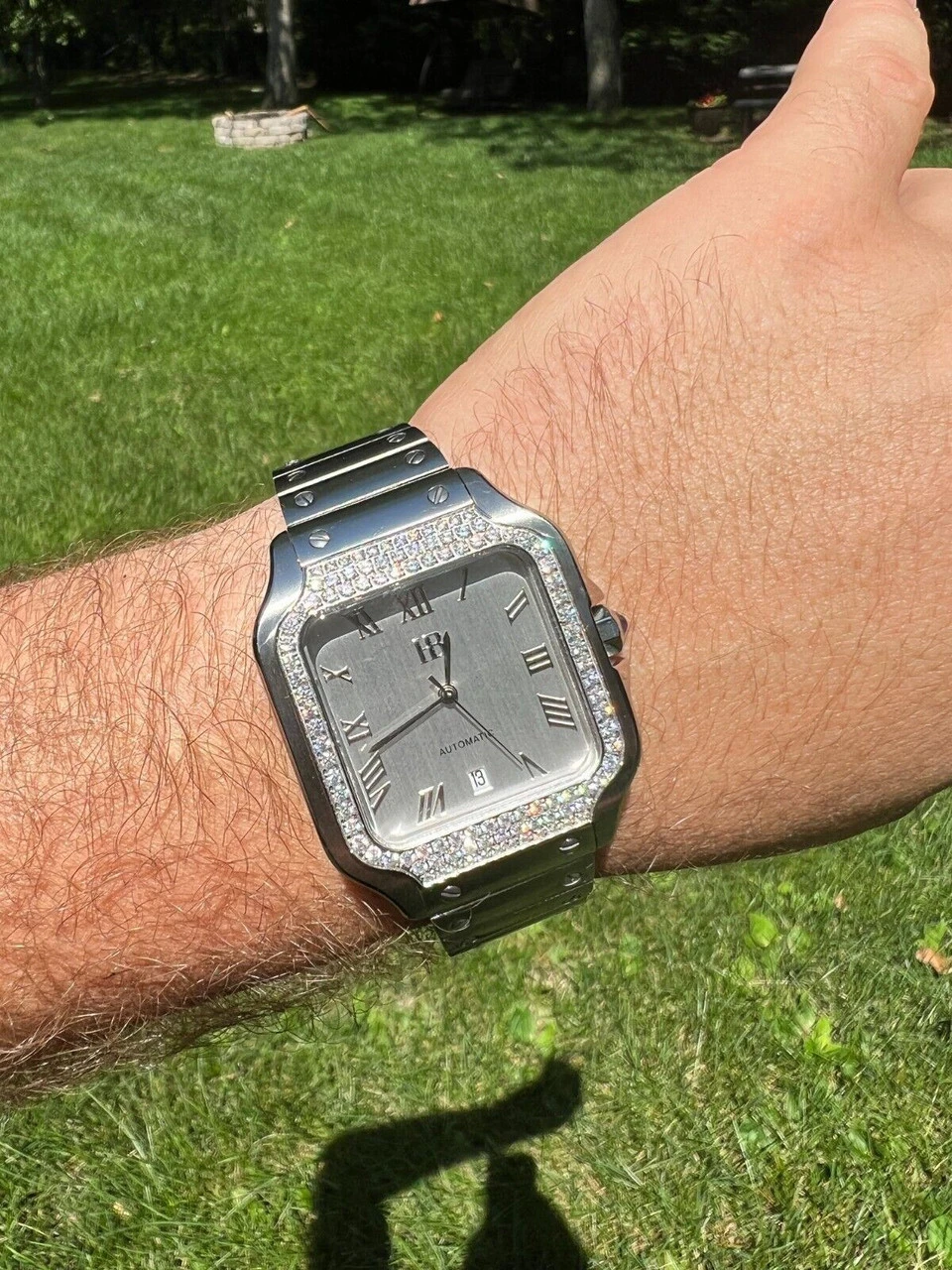 Real Mens 2.5ct MOISSANITE Watch Hip Hop Iced Automatic Sweeping Hand Pearl Face 13 Real Mens 2.5ct MOISSANITE Watch Hip Hop Iced Automatic Sweeping Hand Pearl Face - Image 11