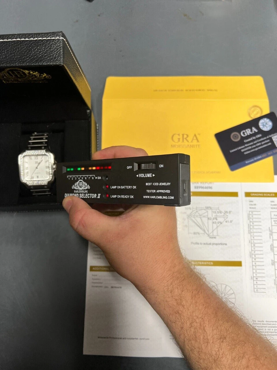 Real Mens 2.5ct MOISSANITE Watch Hip Hop Iced Automatic Sweeping Hand Pearl Face 9 Real Mens 2.5ct MOISSANITE Watch Hip Hop Iced Automatic Sweeping Hand Pearl Face - Image 7