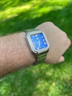 Real Mens 2.5ct MOISSANITE Watch Two Tone Rose Gold Iced Automatic Blue Face 24 Real Mens 2.5ct MOISSANITE Watch Two Tone Rose Gold Iced Automatic Blue Face -Harlem Bling Shop hip hop real mens 2.5ct moissanite watch two tone rose gold iced automatic blue face 96772.1664300204