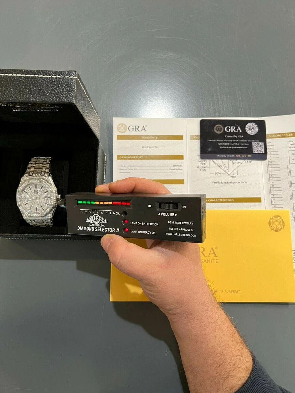 Real Mens MOISSANITE Watch Iced Automatic Skeleton 44mm HipHop Pass Diamond Test 6 Real Mens MOISSANITE Watch Iced Automatic Skeleton 44mm HipHop Pass Diamond Test - Image 4