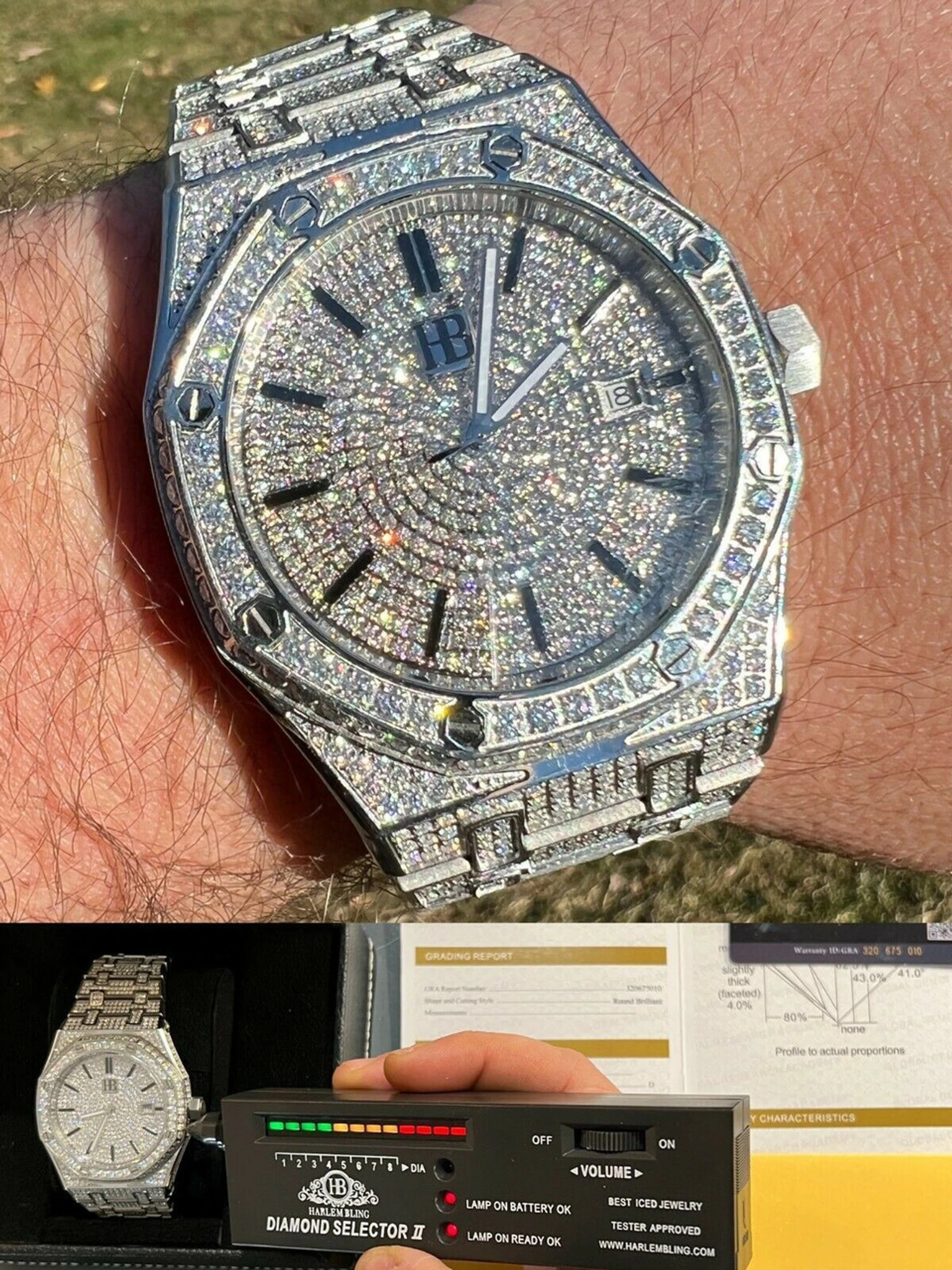 Real Mens MOISSANITE Watch Iced Automatic Skeleton 44mm HipHop Pass Diamond Test 3 Real Mens MOISSANITE Watch Iced Automatic Skeleton 44mm HipHop Pass Diamond Test