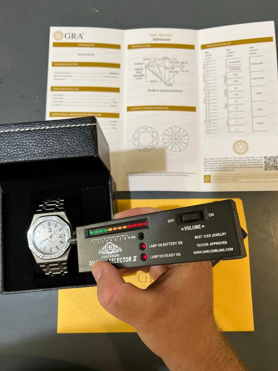 Real Mens Silver Watch Iced Automatic Skeleton Back 44mm Moissanite Hip Hop 6 Real Mens Silver Watch Iced Automatic Skeleton Back 44mm Moissanite Hip Hop - Image 4