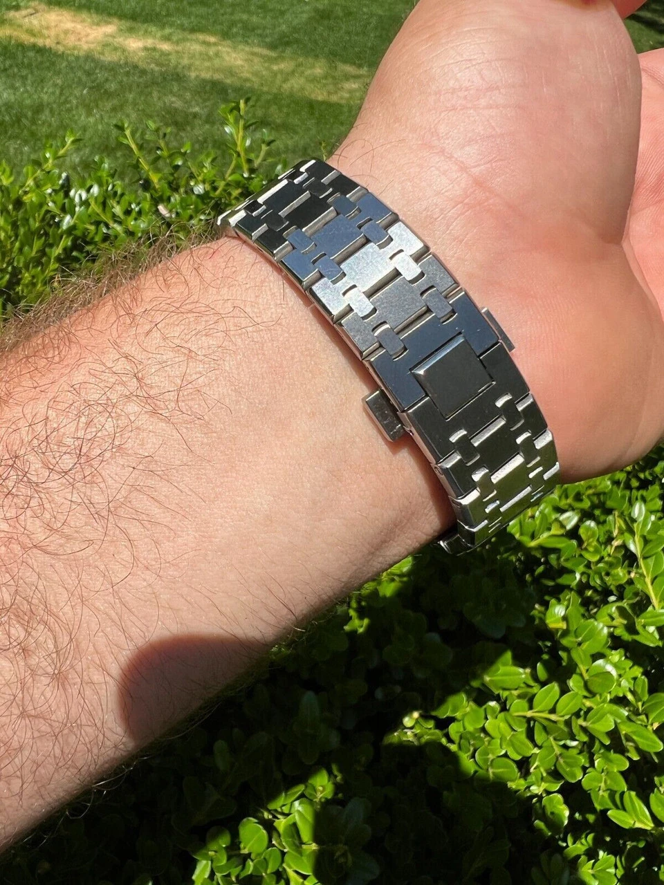 Real Mens Silver Watch Iced Automatic Skeleton Back 44mm Moissanite Hip Hop 11 Real Mens Silver Watch Iced Automatic Skeleton Back 44mm Moissanite Hip Hop - Image 9