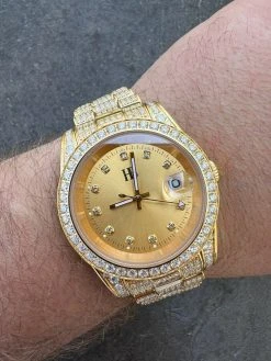 Real MOISSANITE Automatic Presidential Watch Gold Iced Hip Hop Pass Diamond Test 23 Real MOISSANITE Automatic Presidential Watch Gold Iced Hip Hop Pass Diamond Test -Harlem Bling Shop hip hop real moissanite automatic presidential watch gold iced hip hop pass diamond test 80205.1664362408