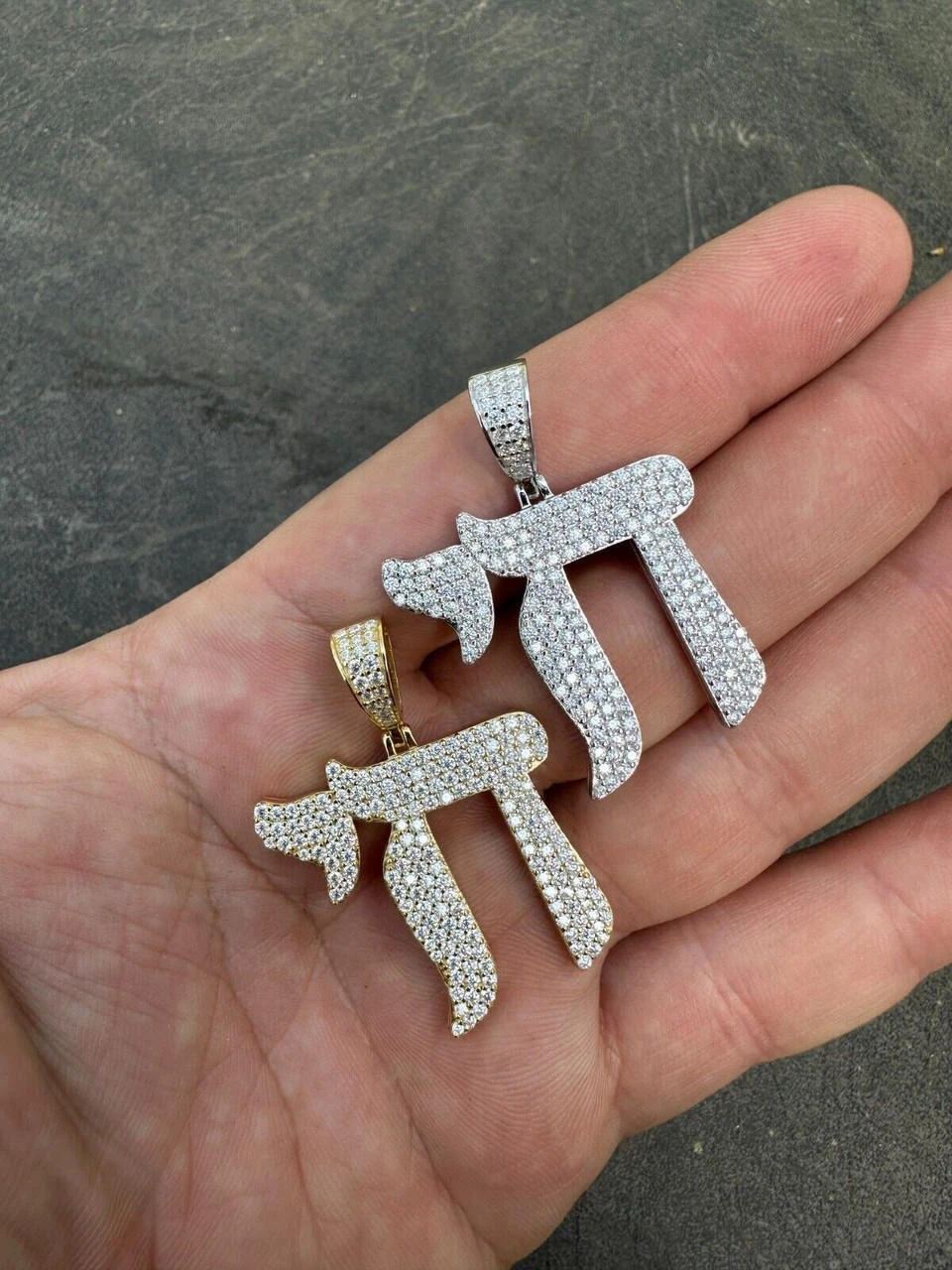 Real Moissanite Chai Hebrew Pendant Iced Jewish Necklace 925 Silver / 14k Gold 19 Real Moissanite Chai Hebrew Pendant Iced Jewish Necklace 925 Silver / 14k Gold - Image 17