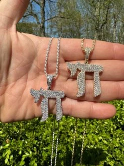 Real Moissanite Chai Hebrew Pendant Iced Jewish Necklace 925 Silver / 14k Gold 25 Real Moissanite Chai Hebrew Pendant Iced Jewish Necklace 925 Silver / 14k Gold -Harlem Bling Shop hip hop real moissanite chai hebrew pendant iced jewish necklace 925 silver 14k gold 28603.1682195075