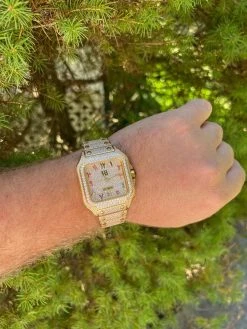 Real MOISSANITE Gold Watch Iced Automatic Arabic #s Hip Hop Pass Diamond Tester 21 Real MOISSANITE Gold Watch Iced Automatic Arabic #s Hip Hop Pass Diamond Tester -Harlem Bling Shop hip hop real moissanite gold watch iced automatic arabic s hip hop pass diamond tester 83166.1664299745