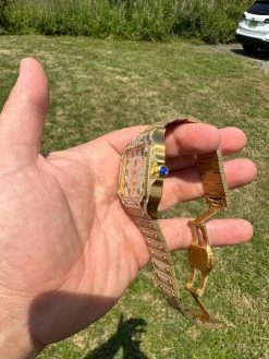 Real MOISSANITE Hip Hop Watch Fully Iced Mens Automatic Movement Gold Arabic -Harlem Bling Shop hip hop real moissanite hip hop watch fully iced mens automatic movement gold arabic 47563.1689291389