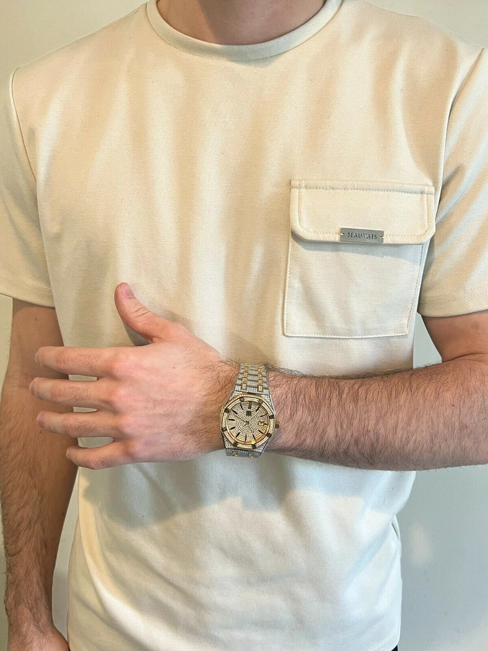 Real MOISSANITE Mens Skeleton Watch Iced Gold & Silver Hip Hop Pass Diamond Test 13 Real MOISSANITE Mens Skeleton Watch Iced Gold & Silver Hip Hop Pass Diamond Test - Image 11