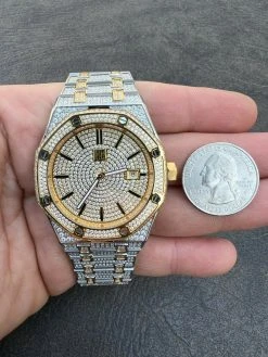 Real MOISSANITE Mens Skeleton Watch Iced Gold & Silver Hip Hop Pass Diamond Test 19 Real MOISSANITE Mens Skeleton Watch Iced Gold & Silver Hip Hop Pass Diamond Test -Harlem Bling Shop hip hop real moissanite mens skeleton watch iced gold and silver hip hop pass diamond test 26718.1664360646