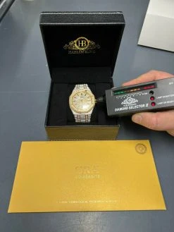 Real MOISSANITE Mens Skeleton Watch Iced Gold & Silver Hip Hop Pass Diamond Test 17 Real MOISSANITE Mens Skeleton Watch Iced Gold & Silver Hip Hop Pass Diamond Test -Harlem Bling Shop hip hop real moissanite mens skeleton watch iced gold and silver hip hop pass diamond test 31353.1664355366