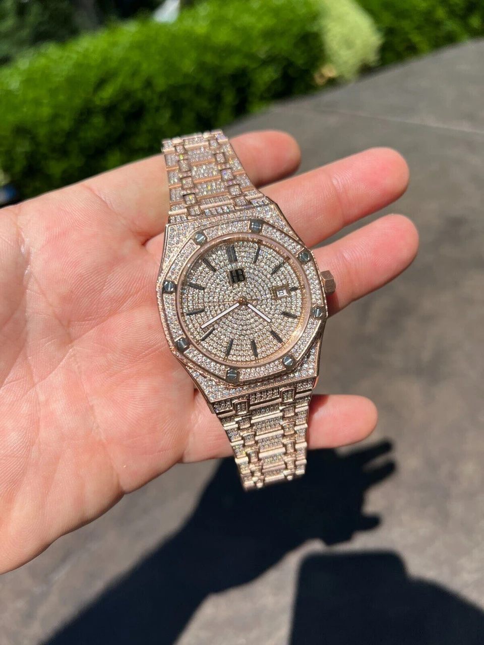 Real MOISSANITE Mens Skeleton Watch Iced Rose Gold Hip Hop Pass Diamond Test 12 Real MOISSANITE Mens Skeleton Watch Iced Rose Gold Hip Hop Pass Diamond Test - Image 10