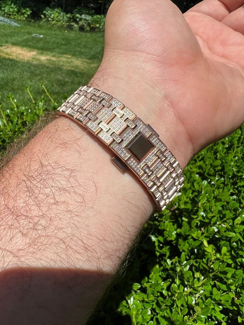 Real MOISSANITE Mens Skeleton Watch Iced Rose Gold Hip Hop Pass Diamond Test 14 Real MOISSANITE Mens Skeleton Watch Iced Rose Gold Hip Hop Pass Diamond Test - Image 12