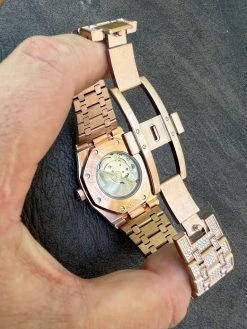 Real MOISSANITE Mens Skeleton Watch Iced Rose Gold Hip Hop Pass Diamond Test 20 Real MOISSANITE Mens Skeleton Watch Iced Rose Gold Hip Hop Pass Diamond Test -Harlem Bling Shop hip hop real moissanite mens skeleton watch iced rose gold hip hop pass diamond test 57092.1664301644