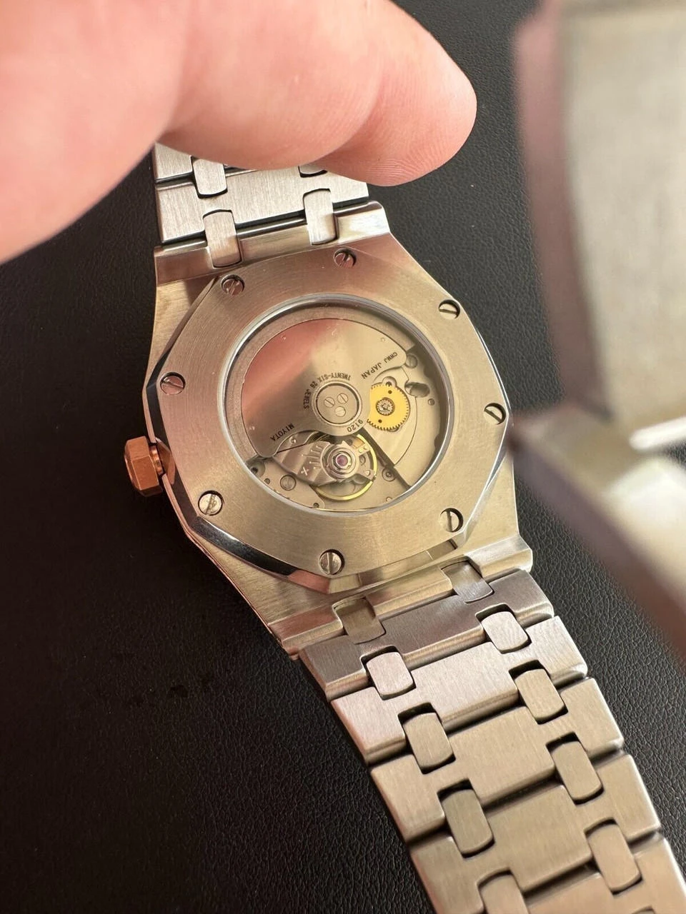 Real MOISSANITE Mens Watch 14k Rose Gold Two Tone Iced Skeleton Back Hip Hop 8 Real MOISSANITE Mens Watch 14k Rose Gold Two Tone Iced Skeleton Back Hip Hop - Image 6