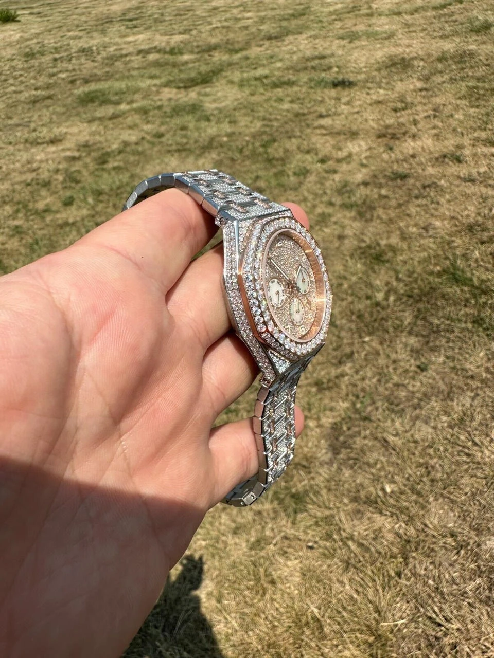 Real MOISSANITE Mens Watch 14k Rose Gold Two Tone Iced Skeleton Back Hip Hop 22 Real MOISSANITE Mens Watch 14k Rose Gold Two Tone Iced Skeleton Back Hip Hop - Image 20