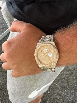 Real MOISSANITE Mens Watch 14k Rose Gold Two Tone Iced Skeleton Back Hip Hop 35 Real MOISSANITE Mens Watch 14k Rose Gold Two Tone Iced Skeleton Back Hip Hop -Harlem Bling Shop hip hop real moissanite mens watch 14k rose gold two tone iced skeleton back hip hop 53963.1689291143