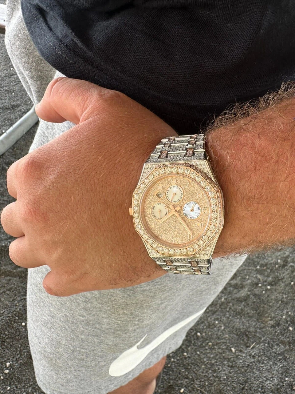 Real MOISSANITE Mens Watch 14k Rose Gold Two Tone Iced Skeleton Back Hip Hop 16 Real MOISSANITE Mens Watch 14k Rose Gold Two Tone Iced Skeleton Back Hip Hop - Image 14