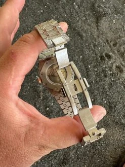 Real MOISSANITE Mens Watch 14k Rose Gold Two Tone Iced Skeleton Back Hip Hop 34 Real MOISSANITE Mens Watch 14k Rose Gold Two Tone Iced Skeleton Back Hip Hop -Harlem Bling Shop hip hop real moissanite mens watch 14k rose gold two tone iced skeleton back hip hop 64493.1689290999