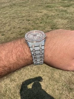 Real MOISSANITE Mens Watch 14k Rose Gold Two Tone Iced Skeleton Back Hip Hop 40 Real MOISSANITE Mens Watch 14k Rose Gold Two Tone Iced Skeleton Back Hip Hop -Harlem Bling Shop hip hop real moissanite mens watch 14k rose gold two tone iced skeleton back hip hop 95759.1689290995