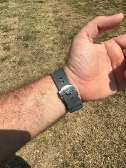 Real MOISSANITE Mens Watch Iced Skeleton Back 44mm Hip Hop - Gray Silicone Band -Harlem Bling Shop hip hop real moissanite mens watch iced skeleton back 44mm hip hop gray silicone band 99858.1689291286