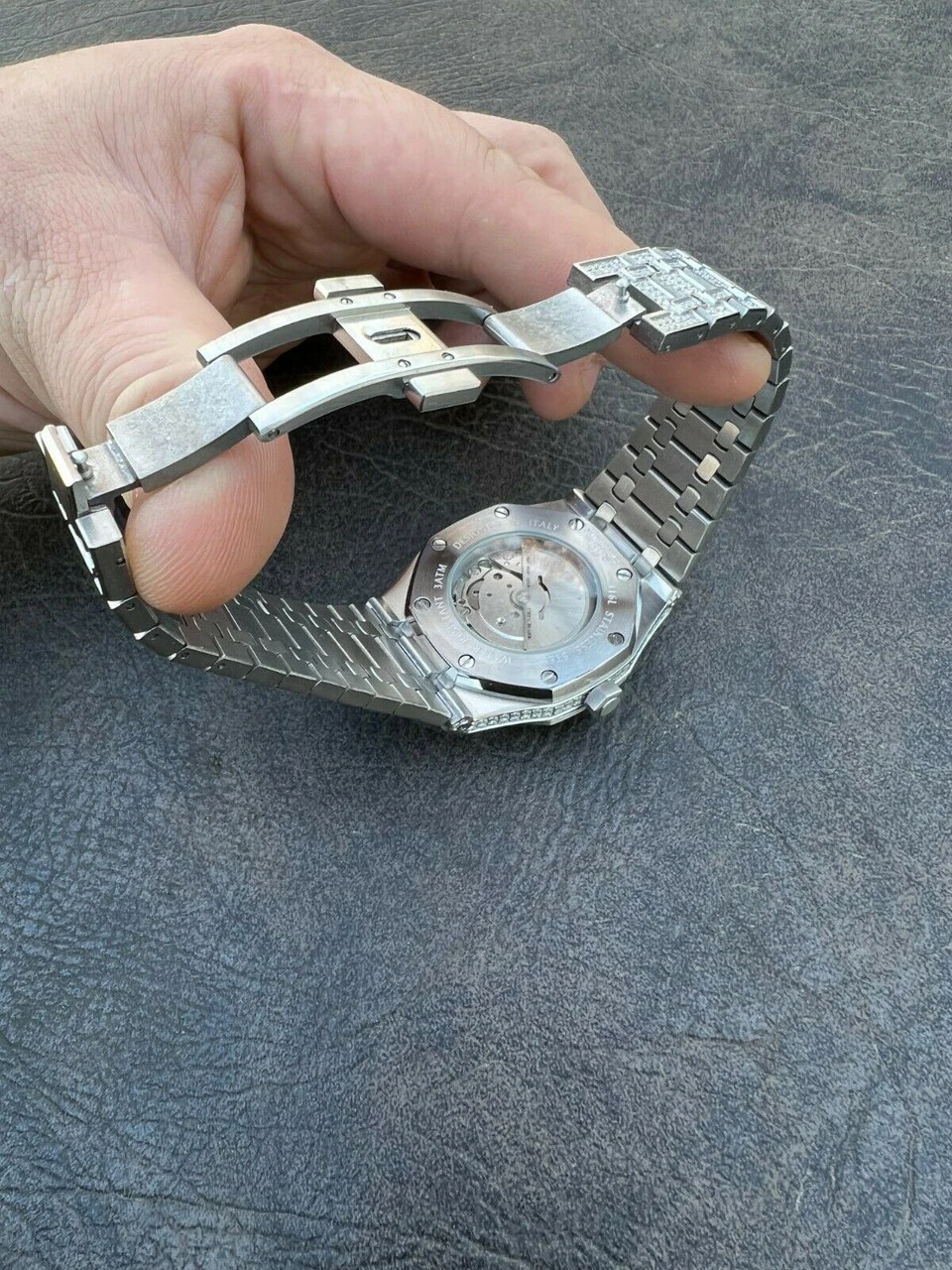 Real MOISSANITE Mens Watch Iced Skeleton Back 44mm Hip Hop Passes Diamond Tester 9 Real MOISSANITE Mens Watch Iced Skeleton Back 44mm Hip Hop Passes Diamond Tester - Image 7