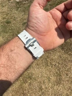 Real MOISSANITE Mens Watch Iced Skeleton Back 44mm Hip Hop - White Silicone Band -Harlem Bling Shop hip hop real moissanite mens watch iced skeleton back 44mm hip hop white silicone band 75038.1689291087