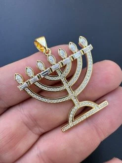 Real Moissanite Pendant Iced Jewish Menorah Hebrew Israelite Necklace 925 Silver 26 Real Moissanite Pendant Iced Jewish Menorah Hebrew Israelite Necklace 925 Silver -Harlem Bling Shop hip hop real moissanite pendant iced jewish menorah hebrew israelite necklace 925 silver 08733.1704266775