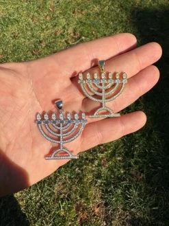 Real Moissanite Pendant Iced Jewish Menorah Hebrew Israelite Necklace 925 Silver 34 Real Moissanite Pendant Iced Jewish Menorah Hebrew Israelite Necklace 925 Silver -Harlem Bling Shop hip hop real moissanite pendant iced jewish menorah hebrew israelite necklace 925 silver 41133.1704266765