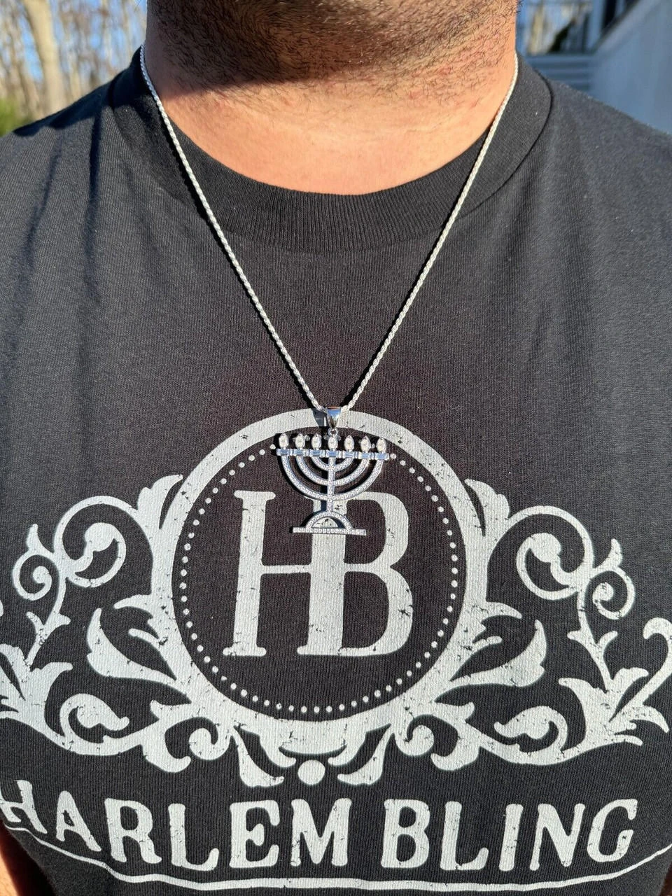 Real Moissanite Pendant Iced Jewish Menorah Hebrew Israelite Necklace 925 Silver 9 Real Moissanite Pendant Iced Jewish Menorah Hebrew Israelite Necklace 925 Silver - Image 7